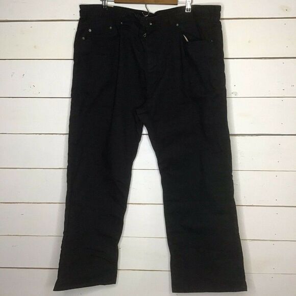 New Prana Bronson Pant Outdoor Casual Black Organic Cotton Men’s 42X32 - Picture 1 of 7